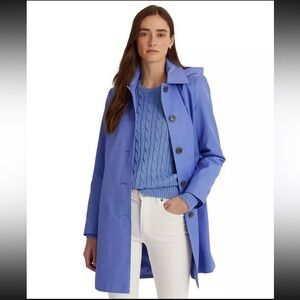 Brand New With Tag! Ralph Lauren Hooded Raincoat Trench Coat Size XS